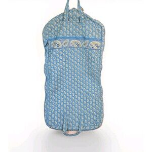 Vera Bradley Garment Bag Bermuda Blue Paisley Quilted Hanging Travel Cover 2005